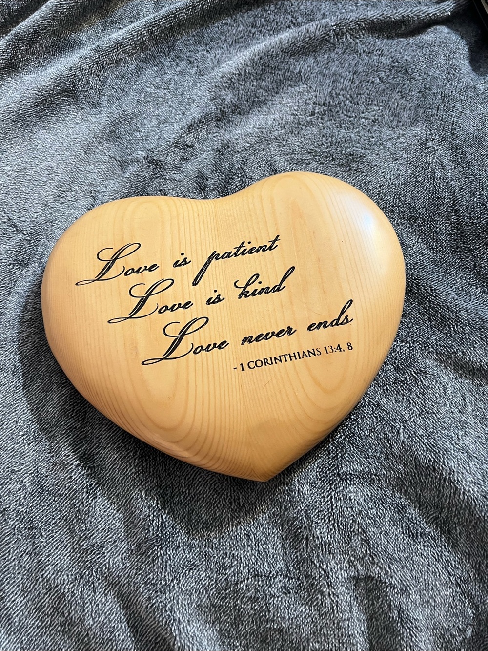 Wooden Heart Plaque with Scripture Engraving
